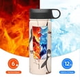 thumbnail image 6 of 18 Oz Insulated Sports Bottle, Outdoor Sports Gym Handheld Portable Casual Stainless Steel Water Bottle, Straw With Lid Penguins And Flowers, 6 of 7