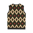 thumbnail image 4 of Gamivast Men's Casual Knit Sweater Vest, Sleeveless Retro Multi Colorblock Pattern, Casual Business Sweater Tops Coffee L Clothes Purchase History for My Accounts, 4 of 5