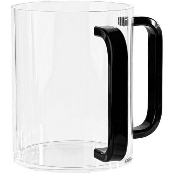 EcoQuality Acrylic Judaica Cup - Netilat Yadayim Hand Washing Cup - Negel Vasser Dual Handle Wash Cup for Jewish Ritual - Reusable Cup with Handles (1, Clear/Black)