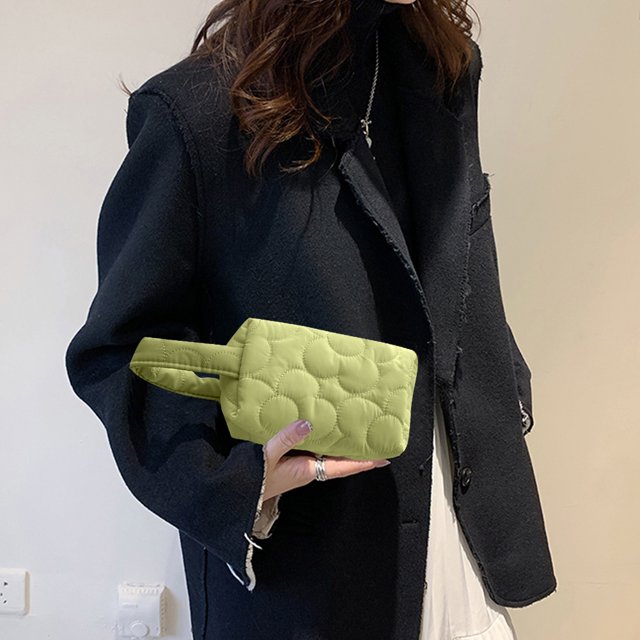 Bolsa Bolso de mano acolchado con estampado de flores para mujer Mini billetera con cremallera (verde) Ehuebsd Nuevos Originales