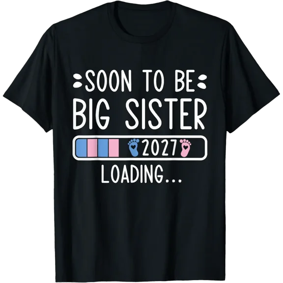Soon To Be Big Sister 2027 T Shirt Size S-5XL