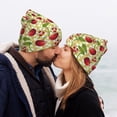thumbnail image 5 of Lsque Cherries and Ladybirds Pattern Knitted Beanie, Unisex Winter Hat, Knit Hat Winter Beanies Thick Fisherman Beanies Cuffed Plain Skull Caps, 5 of 6