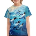 thumbnail image 3 of Chandail Filles Col Rond Garçons Manches Courtes T-Shirts Garçons T-Shirt Garçons Shorts de Golf 9-10 Ans, 3 of 4