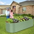 thumbnail image 6 of OGKBIR 8FT(L)×4FT(W)×2FT(H) Galvanized Raised Garden Bed Outdoor, Metal Raised Garden Beds for Flower, Raised Planter Box Outdoor for Herb, Vegetable-Light Green, 6 of 6