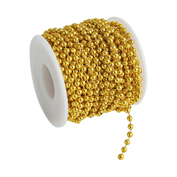 I Electroplated Bead Chain Christmas Tree Decoration Diy Material With Gold Star Beads 10M For Hanging Christmas Scene Layout