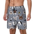 thumbnail image 1 of Balery Cute Dog Faces Bañador para hombre, shorts de playa de secado rápido con entrepierna y forro de compresión-Large, 1 of 6