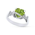 thumbnail image 2 of Heart Shape Simulated Peridot In 14K White Gold Over 925 Sterling Silver Ring Size 12, 2 of 5