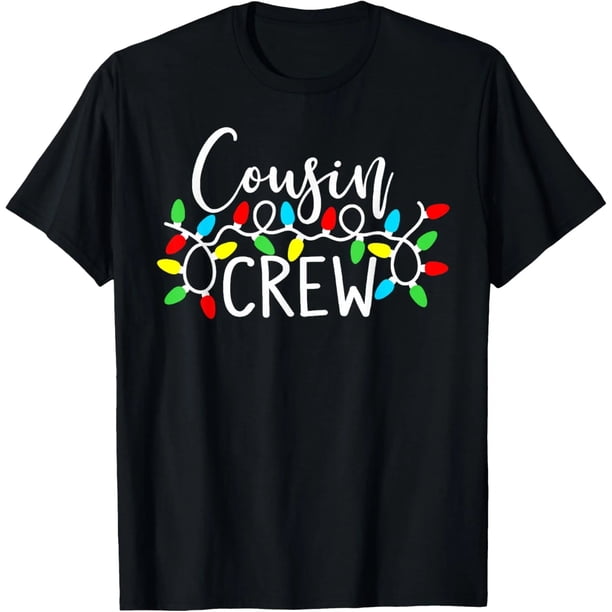 Pijamas Navideñas Familiares para Mujer - Playera a Juego con Luces y Estampado Cousin Crew