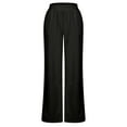 thumbnail image 6 of Gmluru Wide Leg Sweatpants for Women Elastic High Waisted Casual Fitness Solid Color Plus Size Running Fitness Wide-Leg Sports Fall Clothing with Pockets 2025 Black (XL), 6 of 8