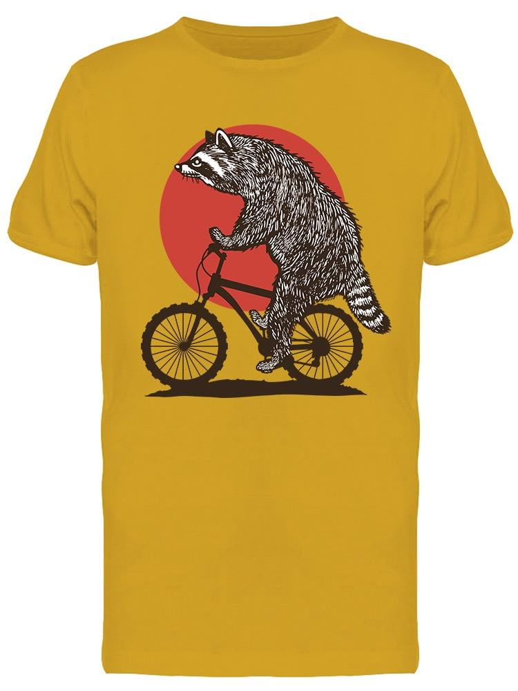 Racoon Riding Mountain Bike T-Shirt Men -Image by Shutterstock, Male 3X ...