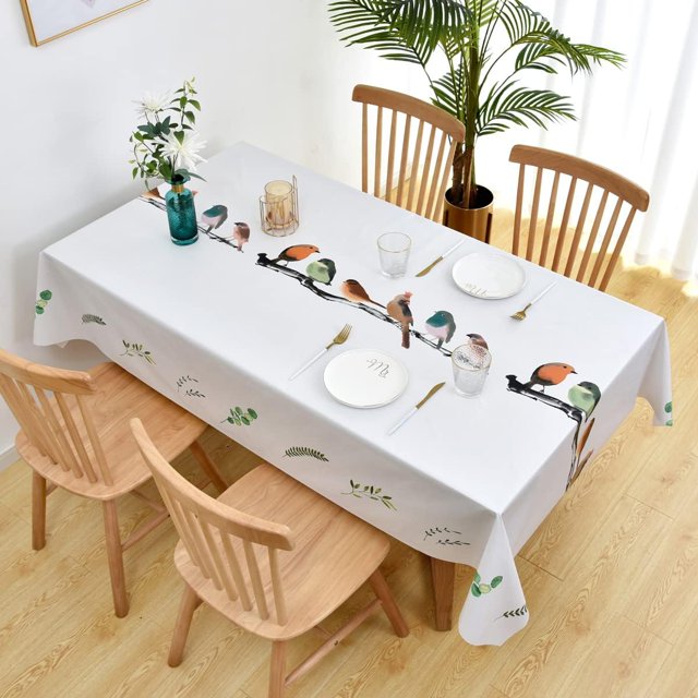 Fall Sunflower Vinyl Tablecloth Rectangle Plastic PVC Oilcloth Tablecloths Wipeable Table Cloth Cover for Foot Folding Tables Kitchen Dining Room Table Crafting x