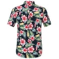thumbnail image 4 of SSLR Men Hawaiian Shirt + Shorts Suits Casual Short Sleeve Button Down Beach Shirt Sets, 4 of 7
