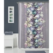 Zenna Home Harmony Garden Fabric Shower Curtain, 70" x 72", Pink and Purple
