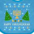 thumbnail image 4 of Inktastic Happy Chrismukkah Sweater Style with Menorah and Trees Boys or Girls Baby Bib, 4 of 4