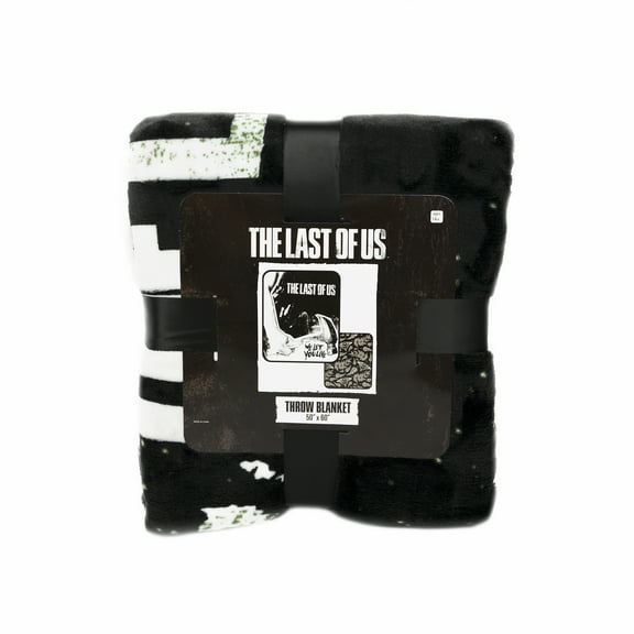 The Last of Us, Black and White Polyester Throw Blanket, 50" X 60"