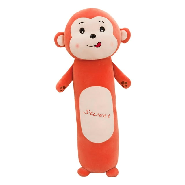 Juguetes de peluche de muñeca grande con almohada, peluches largos, almohada corporal de felpa Mono