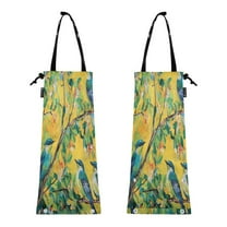 Qxltty Blue Sparrow 2 Pack Washable Eco-Friendly Seat Back Hanging Car Trash Bag for Travelling Picnic Outdoor