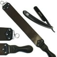 thumbnail image 2 of ZEVA BLACK STRAIGHT EDGE RAZOR WITH EXTRA WIDE RAW COWHIDE LEATHER STROP/STRAP, 2 of 2