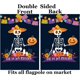thumbnail image 2 of Bandera de casa del Día de los Muertos, México, con diseño de calavera de azúcar, esqueleto, calabaza y flores, de 30 x 45 cm, de poliéster de doble cara, ideal para jardín, patio, césped, decoración, 2 of 4