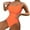 Orange, variant on IDALL One Piece Swimsuit Women Bathing Suit Women's Solid Color Textured Belly Skinny Swimsuit Womens Swimsuits Swim Suits for Women Beige L(Clearance Sales)