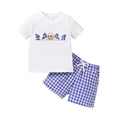 thumbnail image 2 of Kiijoy Baby Boys Easter Outfits Rabbit Embroidery Short Sleeve T-Shirt and Plaid Shorts Set, Sizes 6-12 Months, 2 of 6