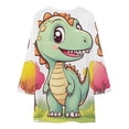 thumbnail image 3 of Cute Dinosaur in Forest Loose Dress Evening Dress Summer Dresses for Women Luxury Dress Long Sleeved Dress, 3 of 4