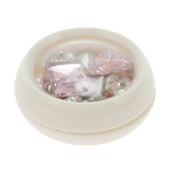 Unique Bargains 1 Set Women's Fashion Rhinestone Nail Supplies Pink White