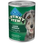 Angle View: Blue Buffalo Blue Chunky Stew Lamb Dinner Canned Dog Food 12* 12.5 oz