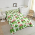 thumbnail image 3 of Mushroom Frog Comforter Set Full Size Cute Bedding Bedroom Decor Cartoon Animals Plants Quilt Pink Green Duvet Insert, 3 of 6