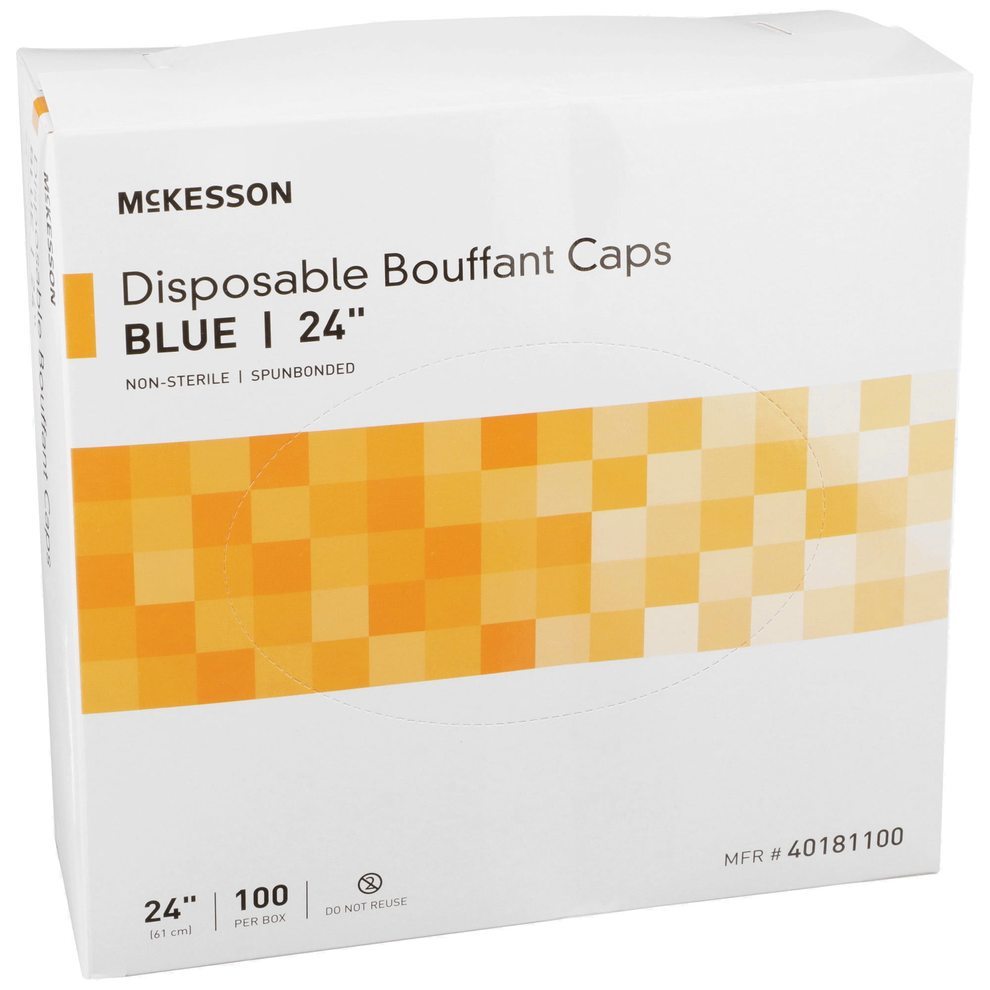 McKesson Surgical Caps for Women or Men, Elastic Closure Bouffant Cap - Disposable Hygienic Hair Cover - 24 in, 100 Ct