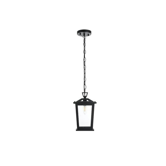 Elegant Lighting Berks 7 inch Outdoor Pendant in Black