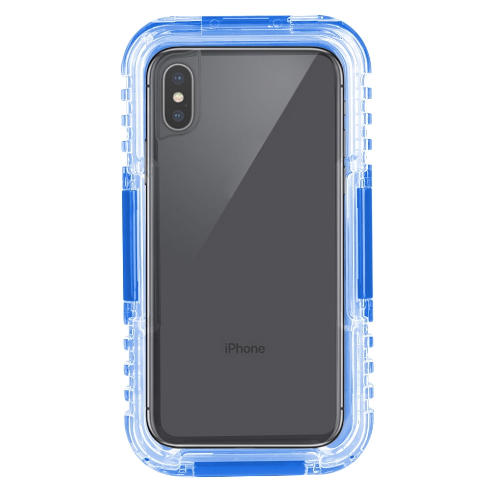 Premium Waterproof Fully Sealed Hard Case For Apple iPhone XS / iPhone X With Protective Cover And Shockproof Protection (Blue)