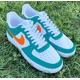 thumbnail image 1 of Air Force 1 Custom Shoes "Miami Aqua & Orange South Beach" Florida Mens Womens, 1 of 6