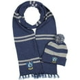 thumbnail image 1 of Harry Potter Hogwarts Houses Knit Scarf & Pom Beanie Set (Ravenclaw), 1 of 5