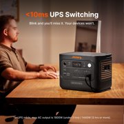 Jackery HP 2000AC Plus V2 Portable Power Station with 5m Extension Cable, 2038Wh LiFePO4 Battery, 2200W Output, Expandable to 12kWh for Home Backup & RV