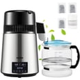 thumbnail image 1 of VEVOR 1.1Gal Water Distiller, 0.4Gal/H, Distilled Water Maker Machine 1750W 0-99H Timing Dual Temp Display, 304 Stainless Steel Countertop Distiller, Silver, 1 of 9