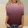 thumbnail image 2 of TSADFHJI Hauts de Sortie pour Femmes Corset Femmes Hauts Adaptés Col Rond Manches Mi-Longues Blouse Imprimée TG Rouge, 2 of 4