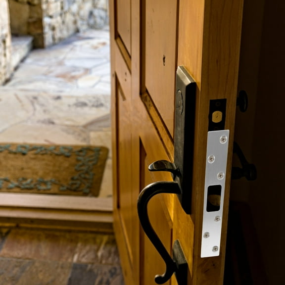 KONTONTY Steel Door Strike Plate Security Device Reinforcement for Exterior Interior Deadbolt Frame Latch Protector 1 Set Silver