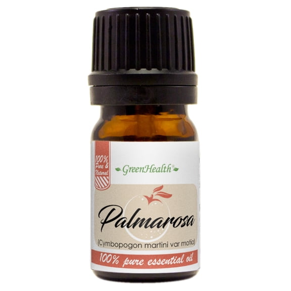 Palmarosa – 1/6 fl oz (5 ml) Glass Bottle w/Euro Dropper – 100% Pure Essential Oil - GreenHealth