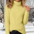 thumbnail image 5 of ylioge Fleece Sweaters for Women Plus Size S-5X Turtleneck Sweatshirts Womens Casual Solid Color Long Sleeve Pullover Knitted Thermal Sweater Tops, 5 of 7