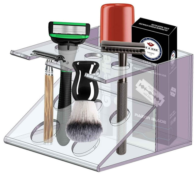 Xihbxyly Estante de Almacenamiento Acrílico, Elegante Organizador para Maquinillas de Afeitar, Contenedor Duradero para Cosméticos, Solución para Ahorrar Espacio En El Afeitado, Ideal para Tocador de