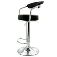thumbnail image 2 of Elama 2 Piece Faux Leather Retro Adjustable Bar Stool in Black with Chrome Handles and Base, 2 of 3
