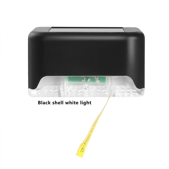 Clôture Lumière 0.12W 3lm Énergie Solaire Sécurité Escalier Lumière Étanche Décoration Jardin Lampe, Noir, Lumière Blanche