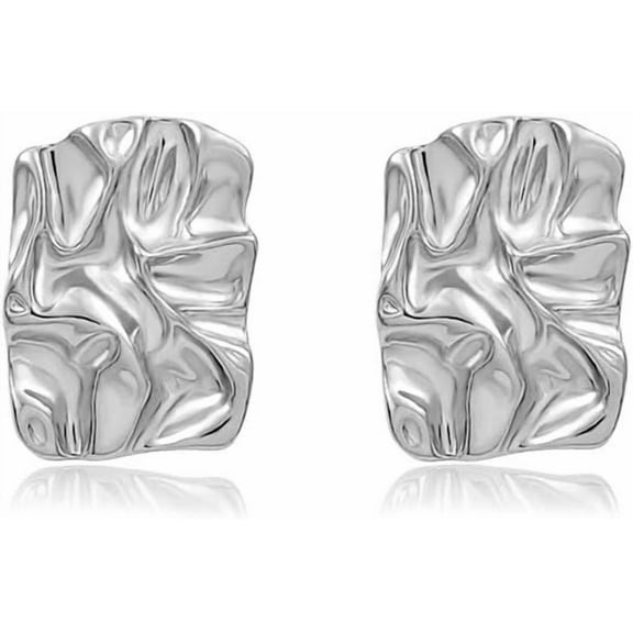 Geometric  Gold Stud Earrings For Women Irregular Hammered Chunky Statement  Earring Trendy Vintage Textured Dome Metal Earring Dupes Fashion Jewelry Gift