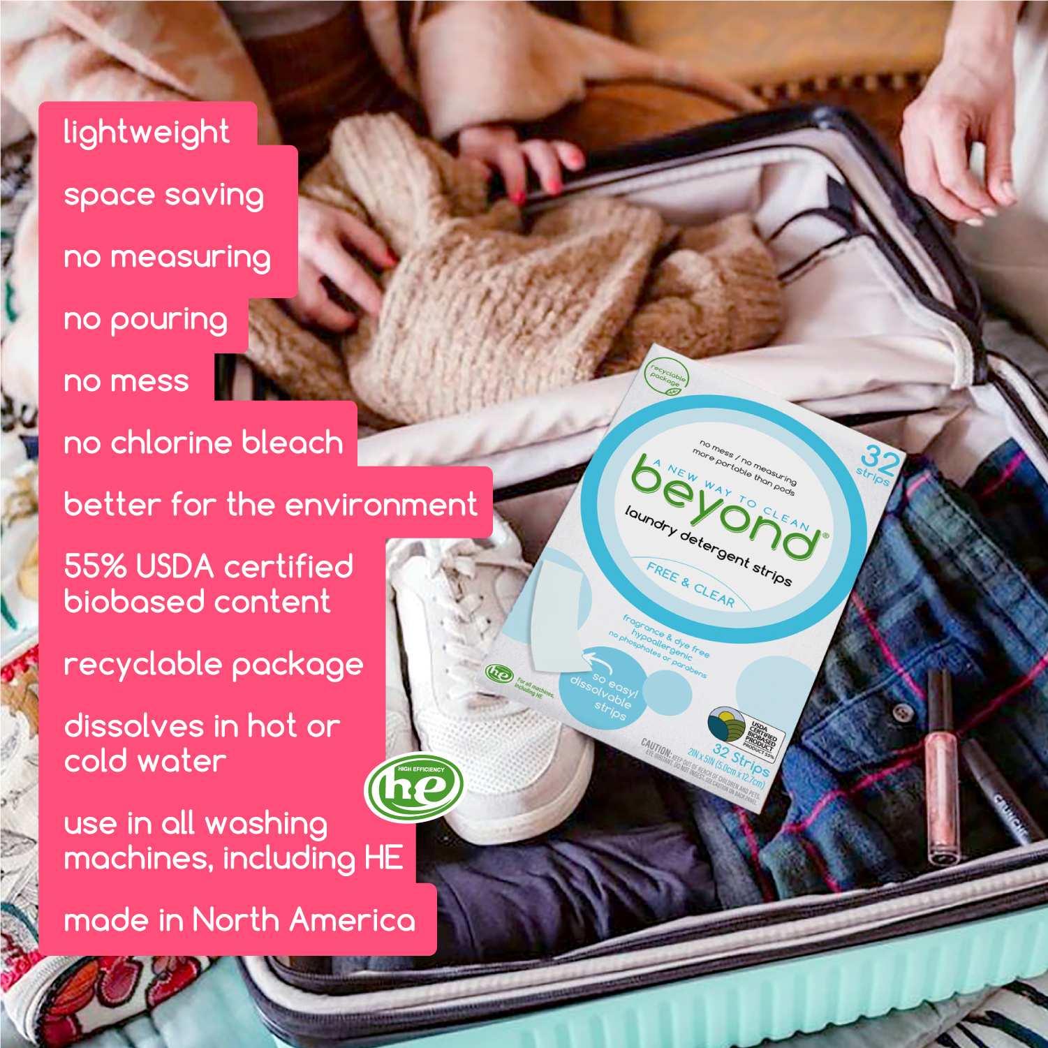 Beyond Laundry Detergent Strips [32 strips] - Free & Clear - image 4 of 7
