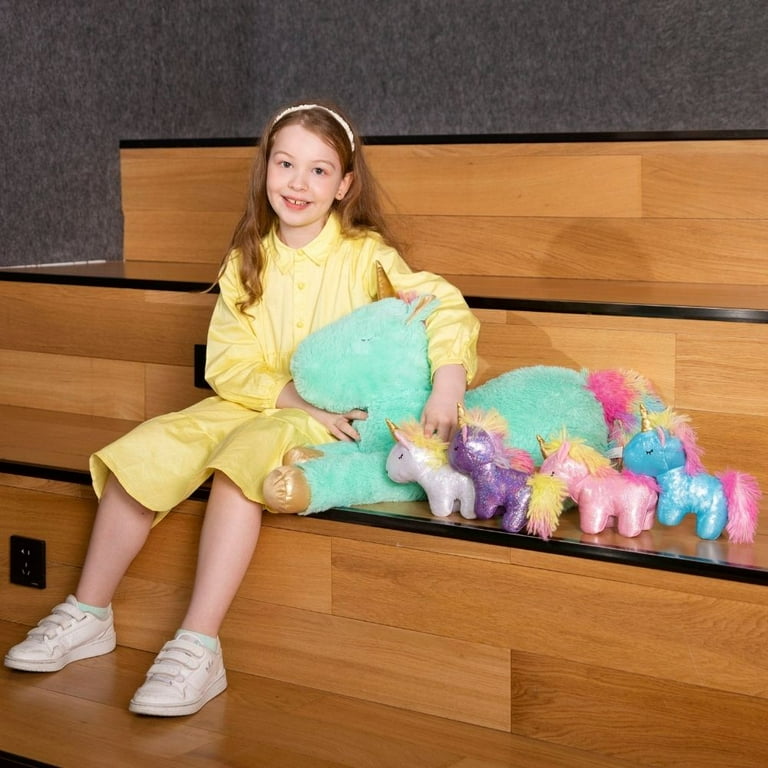 MorisMos Unicorn Stuffed Animal Mommy Unicorn with 4 Babies