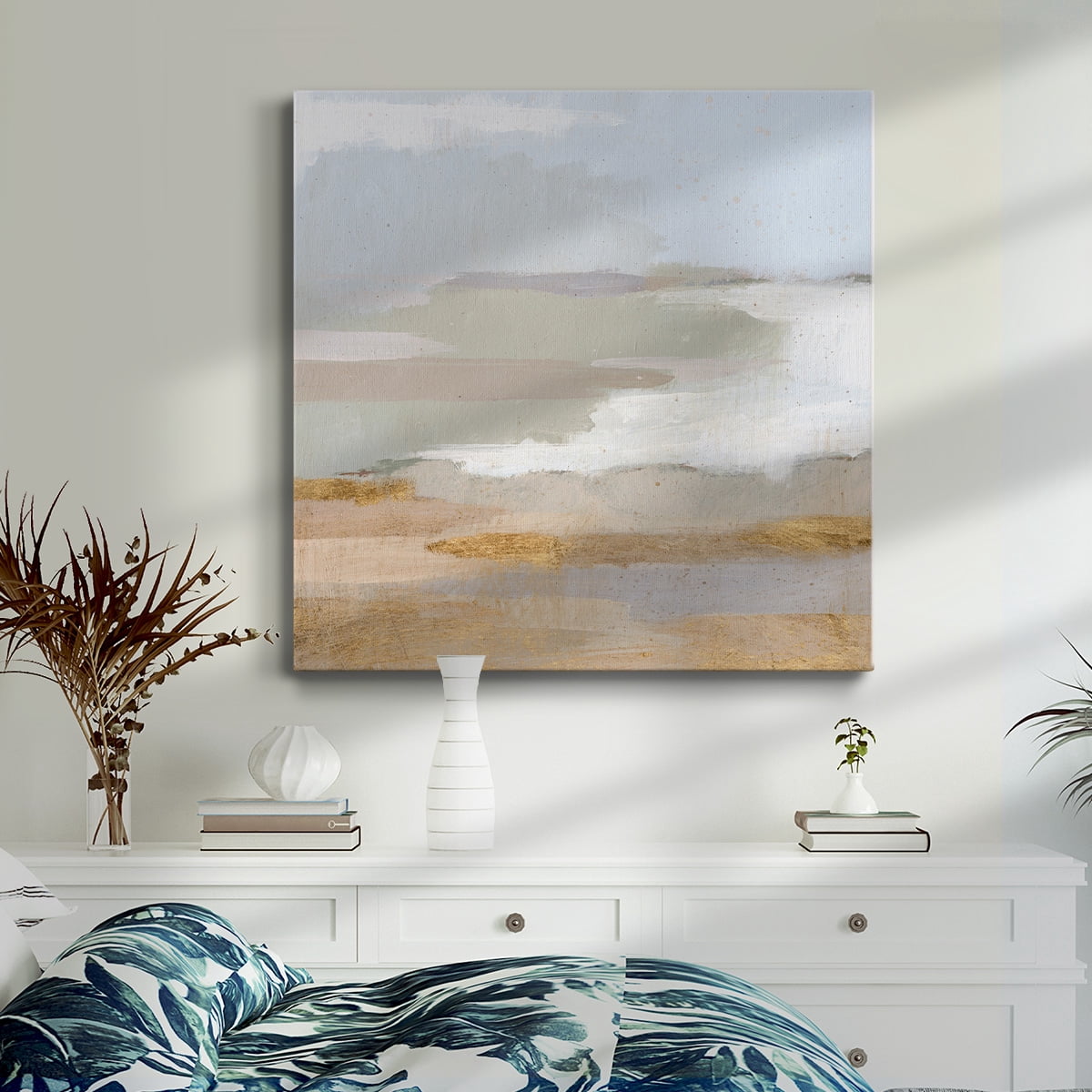 Wexford Home Abstract Coastland III-Premium Gallery Wrapped Canvas, 16" x 16" - Ready to Hang