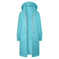 thumbnail image 3 of Womens Plus Size Hoodies Coats S-5X Casual Zipper Up Long Sleeve Sweatshirts Ladies Solid Loose Fleece Lined Hoodie Jackets with Pockets, 3 of 6