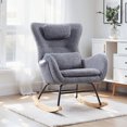 thumbnail image 4 of EBQOSK Rocking Chair Nursery, Modern Rocking Chair with High Backrest Gray, 4 of 7