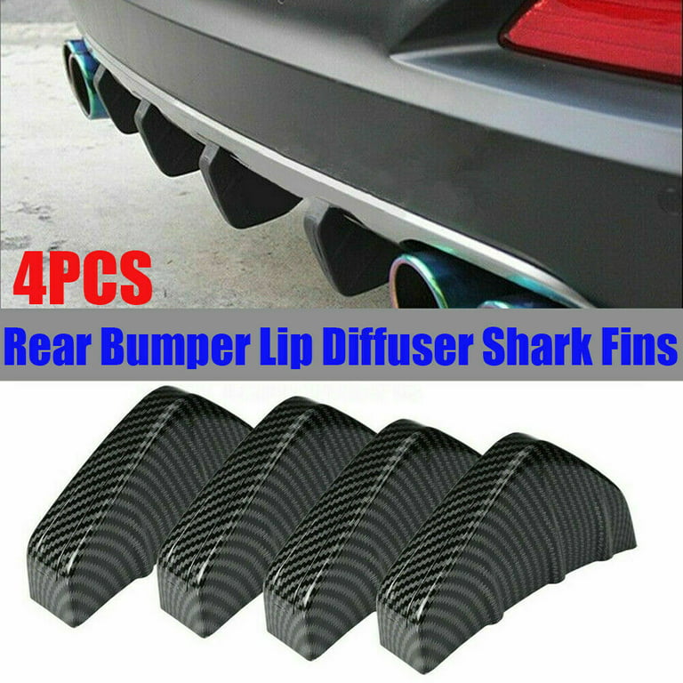 Rear Bumper Diffuser Universal, 4 Pcs Car Spoiler Shark Fin Protector Wing Lip  Splitter Anti-Crash Accessories 